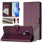 For Nokia C30 Honeycomb Embossing RFID Leather Phone Case(Violet) - 1