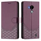 For Nokia C30 Honeycomb Embossing RFID Leather Phone Case(Violet) - 2