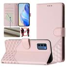 For Nokia C300 Honeycomb Embossing RFID Leather Phone Case(Pink) - 1