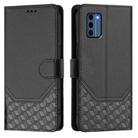 For Nokia C300 Honeycomb Embossing RFID Leather Phone Case(Black) - 2