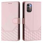 For Nokia G11 4G / G21 4G Honeycomb Embossing RFID Leather Phone Case(Pink) - 2