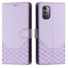 For Nokia G11 4G / G21 4G Honeycomb Embossing RFID Leather Phone Case(Light Purple) - 2