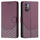 For Nokia G11 4G / G21 4G Honeycomb Embossing RFID Leather Phone Case(Violet) - 2