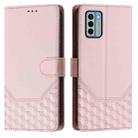 For Nokia G22 Honeycomb Embossing RFID Leather Phone Case(Pink) - 2