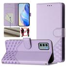 For Nokia G22 Honeycomb Embossing RFID Leather Phone Case(Light Purple) - 1