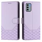 For Nokia G22 Honeycomb Embossing RFID Leather Phone Case(Light Purple) - 2