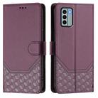 For Nokia G22 Honeycomb Embossing RFID Leather Phone Case(Violet) - 2