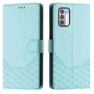 For Nokia G42 / G310 Honeycomb Embossing RFID Leather Phone Case(Mint Green) - 2