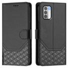 For Nokia G42 / G310 Honeycomb Embossing RFID Leather Phone Case(Black) - 2