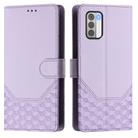 For Nokia G42 / G310 Honeycomb Embossing RFID Leather Phone Case(Light Purple) - 2