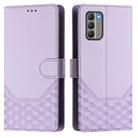 For Nokia G400 Honeycomb Embossing RFID Leather Phone Case(Light Purple) - 2