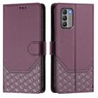 For Nokia G400 Honeycomb Embossing RFID Leather Phone Case(Violet) - 2