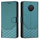 For Nokia X20 / X10 Honeycomb Embossing RFID Leather Phone Case(Peacock Green) - 2