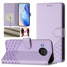 For Nokia X20 / X10 Honeycomb Embossing RFID Leather Phone Case(Light Purple) - 1