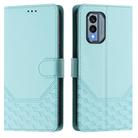 For Nokia X30 5G Honeycomb Embossing RFID Leather Phone Case(Mint Green) - 2