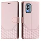 For Nokia X30 5G Honeycomb Embossing RFID Leather Phone Case(Pink) - 2