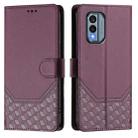 For Nokia X30 5G Honeycomb Embossing RFID Leather Phone Case(Violet) - 2