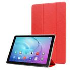 For Huawei Enjoy Tablet 2 10.1 inch Silk Texture Horizontal Flip Leather Case with Three-Folding Holder(Red) - 1