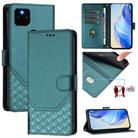 For Google Pixel 5a 5G Honeycomb Embossing RFID Leather Phone Case(Peacock Green) - 1