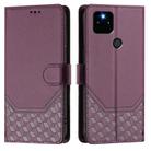 For Google Pixel 5a 5G Honeycomb Embossing RFID Leather Phone Case(Violet) - 2