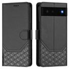 For Google Pixel 6 Honeycomb Embossing RFID Leather Phone Case(Black) - 2