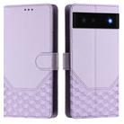 For Google Pixel 6 Honeycomb Embossing RFID Leather Phone Case(Light Purple) - 2