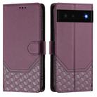 For Google Pixel 6 Honeycomb Embossing RFID Leather Phone Case(Violet) - 2