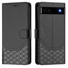 For Google Pixel 6a Honeycomb Embossing RFID Leather Phone Case(Black) - 2