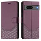 For Google Pixel 7 Honeycomb Embossing RFID Leather Phone Case(Violet) - 2