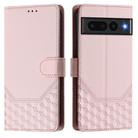 For Google Pixel 7 Pro Honeycomb Embossing RFID Leather Phone Case(Pink) - 2