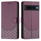 For Google Pixel 7 Pro Honeycomb Embossing RFID Leather Phone Case(Violet) - 2