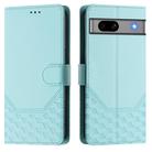 For Google Pixel 7a Honeycomb Embossing RFID Leather Phone Case(Mint Green) - 2