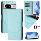 For Google Pixel 8 Honeycomb Embossing RFID Leather Phone Case(Mint Green) - 1