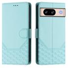 For Google Pixel 8 Honeycomb Embossing RFID Leather Phone Case(Mint Green) - 2