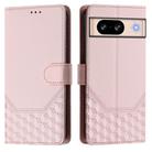 For Google Pixel 8 Honeycomb Embossing RFID Leather Phone Case(Pink) - 2