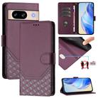 For Google Pixel 8 Honeycomb Embossing RFID Leather Phone Case(Violet) - 1