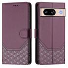 For Google Pixel 8 Honeycomb Embossing RFID Leather Phone Case(Violet) - 2