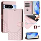 For Google Pixel 8 Pro Honeycomb Embossing RFID Leather Phone Case(Pink) - 1