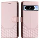 For Google Pixel 8 Pro Honeycomb Embossing RFID Leather Phone Case(Pink) - 2