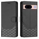 For Google Pixel 8a Honeycomb Embossing RFID Leather Phone Case(Black) - 2