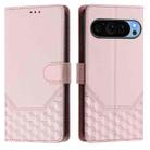 For Google Pixel 9 / 9 Pro Honeycomb Embossing RFID Leather Phone Case(Pink) - 2