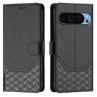 For Google Pixel 9 / 9 Pro Honeycomb Embossing RFID Leather Phone Case(Black) - 2