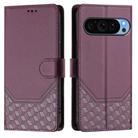 For Google Pixel 9 / 9 Pro Honeycomb Embossing RFID Leather Phone Case(Violet) - 2