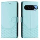 For Google Pixel 9 Pro XL Honeycomb Embossing RFID Leather Phone Case(Mint Green) - 2