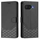 For Google Pixel 9a Honeycomb Embossing RFID Leather Phone Case(Black) - 2