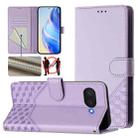 For Google Pixel 9a Honeycomb Embossing RFID Leather Phone Case(Light Purple) - 1