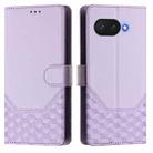 For Google Pixel 9a Honeycomb Embossing RFID Leather Phone Case(Light Purple) - 2