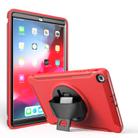 For Samsung Galaxy Tab A 10.1 (2019) T510 / T515 360 Degree Rotation PC+TPU Protective Cover with Holder & Hand Strap(Red) - 1