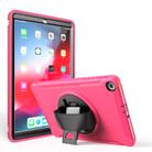 For Samsung Galaxy Tab A 10.1 (2019) T510 / T515 360 Degree Rotation PC+TPU Protective Cover with Holder & Hand Strap(Rose Red) - 1