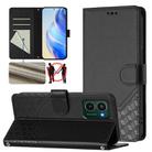 For HMD Pulse Pro / Pulse / Pulse+ Honeycomb Embossing RFID Leather Phone Case(Black) - 1